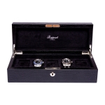 WATCH BOXES Rapport London Est. 1898 L262 BROMPTON FIVE BLACK CROC & SUEDE COLLECTOR'S BOX