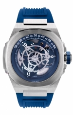 DWISS M3W WANDERING HOURS - BLUE - RUBBER SW-200 MODIFIED SELF-WINDING CALIBER  LTD/500