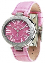 GIO MONACO Diva 106 Polished Steel Diamonds (1.9 Carat) Pink Quartz Cal. ETA 980.163
