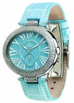 GIO MONACO Diva 105 Polished Steel Diamonds (1.9 Carat) Pale Blue Quartz Cal. ETA 980.163