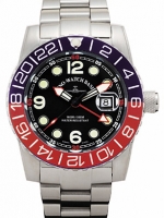 ZENO-WATCH BASEL Airplane Diver Quartz GMT Points (Dual Time), black/blue/red, ref. 6349Q-GMT-a1-47M