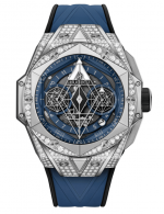 HUBLOT BIG BANG SANG BLEU II TITANIUM BLUE PAVÉ 45MM REF. 418.NX.5107.RX.1604.MXM20 HUB1240 UNICO CHRONOGRAPH