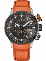 EDOX CHRONORALLY AUTOMATIC CHRONOGRAPH REF. 01129-TGNOCO-GNO TITANIUM BLACK-ORANGE
