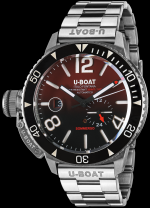 U-BOAT Sommerso 9521/MT GHIERA CERAMICA NERA QUADRANTE BORDEAUX BRACCIALATO 46MM 30ATM