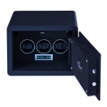 WATCH SAFES Rapport London Est. 1898 SAVOY WATCH WINDER SAFE W651 BLACK LEATHER