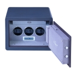 WATCH SAFES Rapport London Est. 1898 SAVOY WATCH WINDER SAFE W650 GREY LEATHER