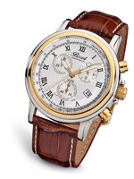 GERMAN DESIGN BRANDS BOSSART Herrenuhr Bicolor Chronograph Ref. BW-1201-W2T-BrLe  Ltd./2000
