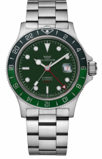 GLYCINE COMBAT SPORT SUB 42MM 20ATM GMT AUTOMATIC REF. GL0383 GREEN BEZEL RING