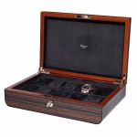 WATCH BOXES Rapport London Est. 1898 L277 MAYFAIR TEN WATCH BOX MACASSAR & LEATHER