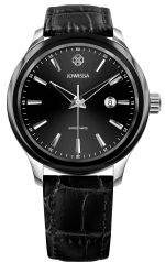 JOWISSA TIRO Steel Ref. J4.201.L 45mm - Ronda Swiss Quartz Movement - Black Sunray Dial