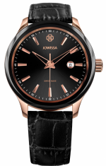 JOWISSA TIRO Rose IP Ref. J4.204.L 45mm - Ronda Swiss Quartz Movement - Black Sunray Dial