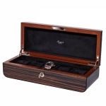 WATCH BOXES Rapport London Est. 1898 L276 MAYFAIR FIVE WATCH BOX MACASSAR & LEATHER