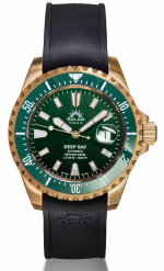 SOLAR AQUA DEEP BAY Bronze Green Ref. SA0030.0005 PROFESSIONAL DIVER 213.6 ATM Peseux P224 Automatic Caliber