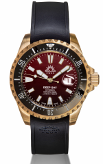 SOLAR AQUA DEEP BAY Bronze Burgundy Ref. SA0030.0002 PROFESSIONAL DIVER 213.6 ATM Peseux P224 Automatic Caliber