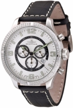 ZENO-WATCH BASEL Oversized (OS) retro Chrono Parisienne Ref. 8830Q-h3 Ronda 5030 - Swarovski Crystals - Limited (200)