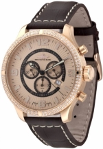 ZENO-WATCH BASEL Oversized (OS) retro Chrono Parisienne IP Gold Ref. 8830Q-Pgr-H9 Ronda 5030 - Swarovski Crystals - Limited (200)