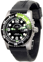 ZENO-WATCH BASEL Airplane Diver 50 ATM Black Dial - Black+Green Diver Bezel - Ref. 6349-515Q-3-a1-8 - Cal. Ronda 515 Quartz