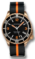 ARCHIMEDE SPORT TAUCHER 60 BRONZE 30 ATM Diver Automatic Ref. UA8974-A4.6-BR black+orange